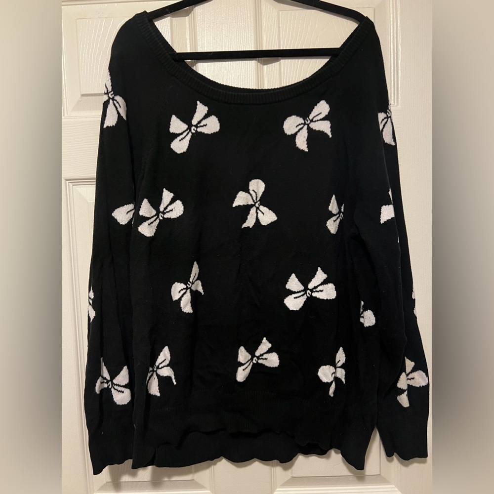 Black and White Bow Sweater